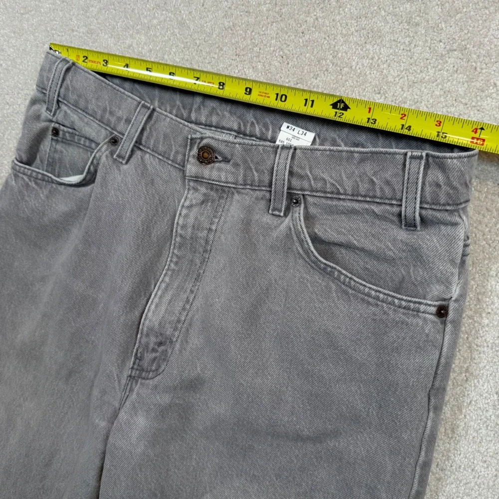 Vintage‎ 90s Levi's Gray Orange Tab 550 Relaxed Fit Tapered USA Made Size 34x34